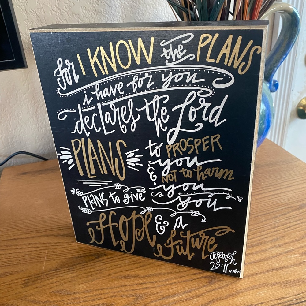 Jeremiah 29:11 Scripture Wood Sign